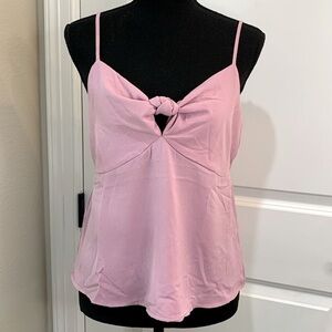 Pink Rose Lilac Groove Knotted Camisole Top Size Medium NWT
